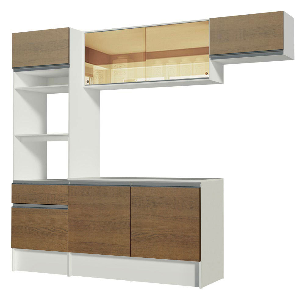 Cocina Integral Diamante 2.40 m con Encimera Blanco/Marrón 02