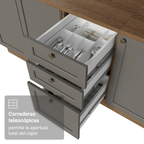 Cocina Integral Vik 1.80 Metros Marrón/Gris 04