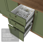 Cocina Integral Vik 2.70 Metros Marrón/Verde 02