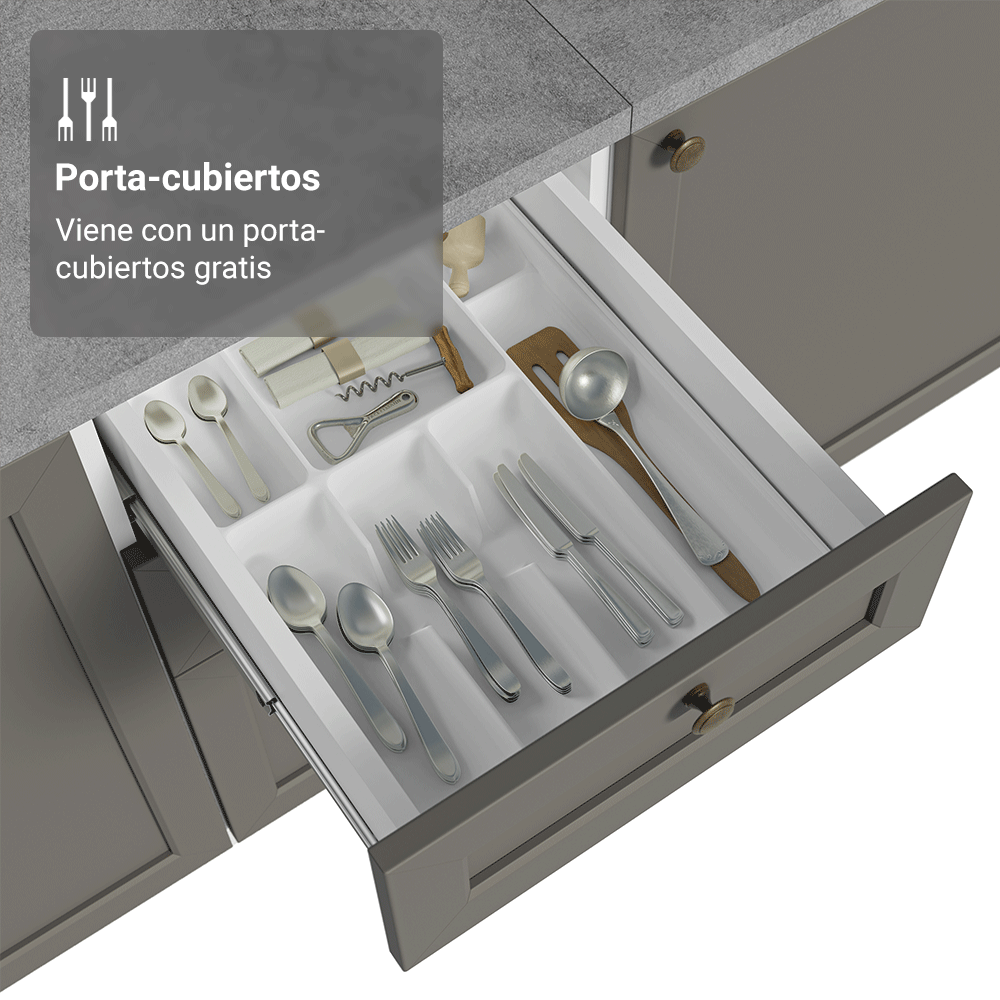 Cocina Integral Vik 2.70 Metros Blanco/Gris 03