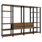 Clóset Modulado Abierto Valencia 4 Cajones 14 Niveles 180 cm x 258 cm x 45 cm Marrón/Negro 01