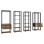 Clóset Modulado Abierto Valencia 4 Cajones 14 Niveles 180 cm x 258 cm x 45 cm Marrón/Negro 02
