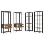 Clóset Modulado Abierto Valencia 4 Cajones 14 Niveles 180 cm x 258 cm x 45 cm Marrón/Negro 03