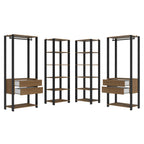 Clóset Modulado Abierto Valencia 4 Cajones 14 Niveles 180 cm x 258 cm x 45 cm Marrón/Negro 04
