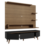 Centro de Entretenimiento para TV Reims Mesa y Panel Hasta 60 Pulgadas Marrón/Negro