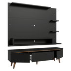 Centro de Entretenimiento para TV Reims Mesa y Panel Hasta 60 Pulgadas Negro