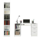 Escritorio de Oficina 173 cm Alaska + Mueble Estante Librero Blanco Madesa