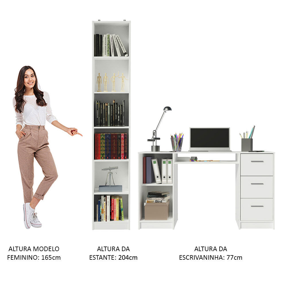 Escritorio de Oficina Alaska + Mueble Estante Librero