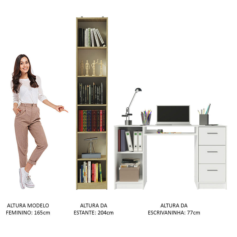 Escritorio de Oficina Alaska + Mueble Estante Librero