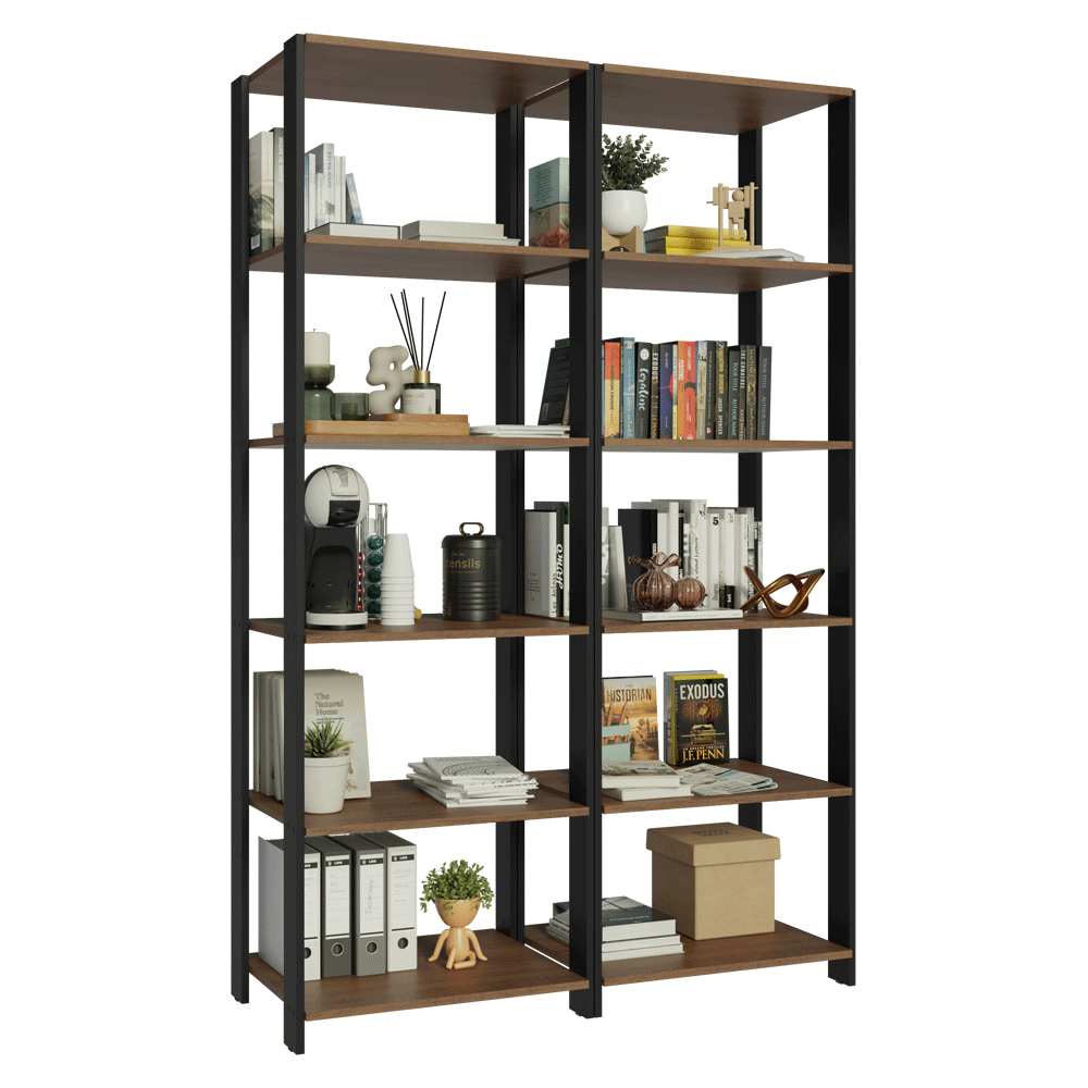 Armário Estante Multiuso para Oficina con 10 Niveles 118 cm Marrón/Negro