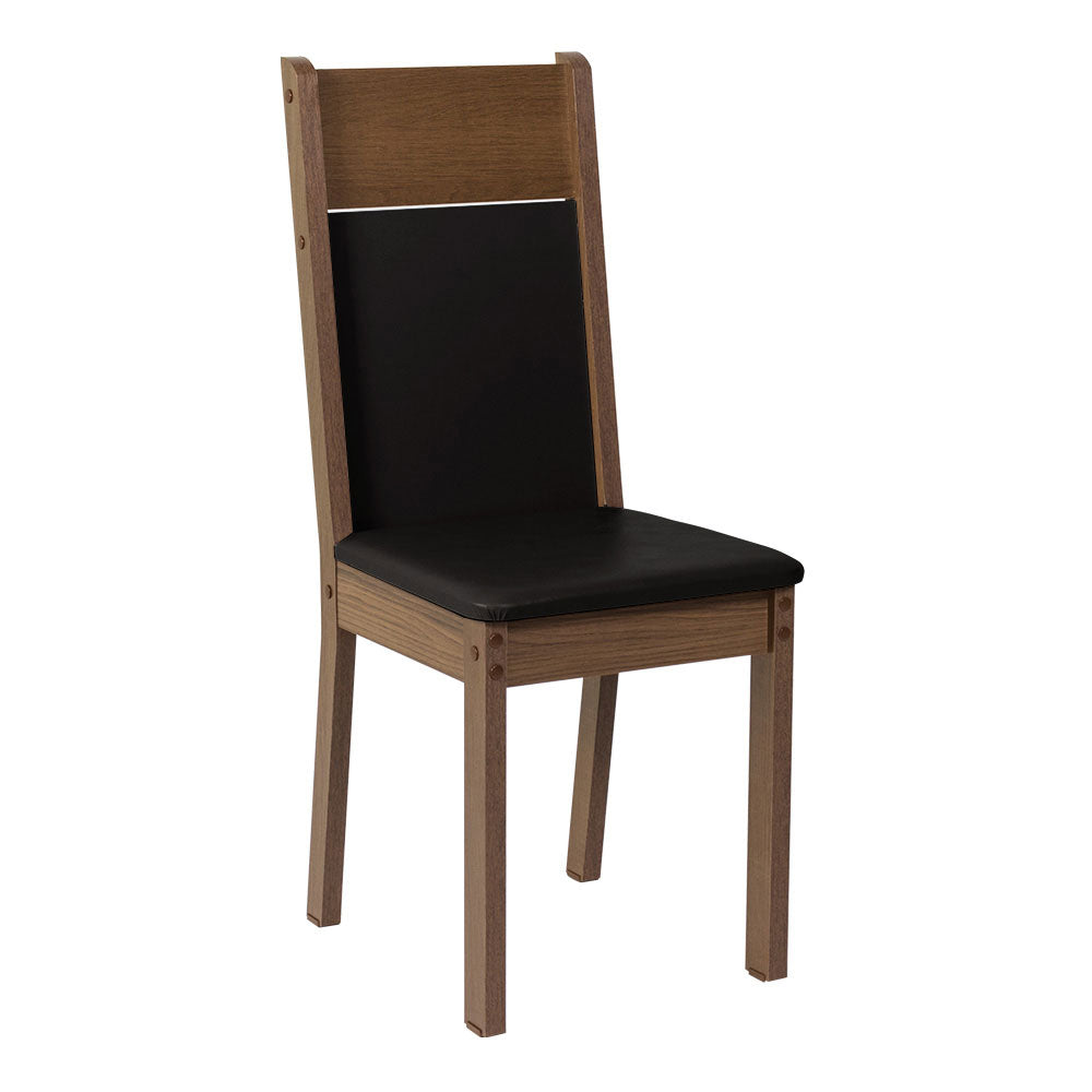 Juego de Comedor Elisa con 4 Sillas Marrón/Negro