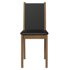 Juego de Comedor Tifani con 4 Sillas - Tablero de Madera y Cubierta de Cristal Marrón/Negro