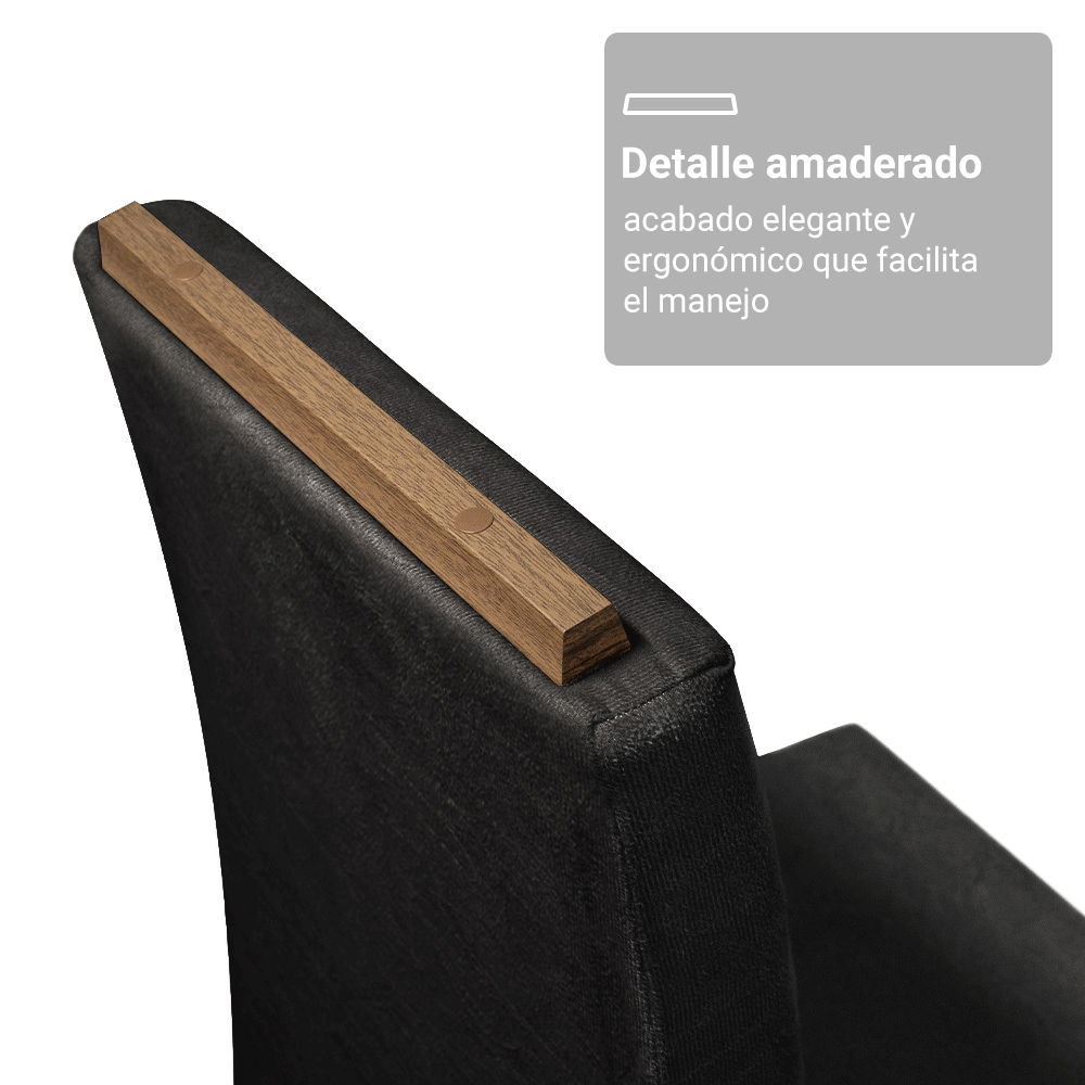 Juego de Comedor Porto con 4 Sillas - Tablero de Madera y Cristal Marrón/Oxford