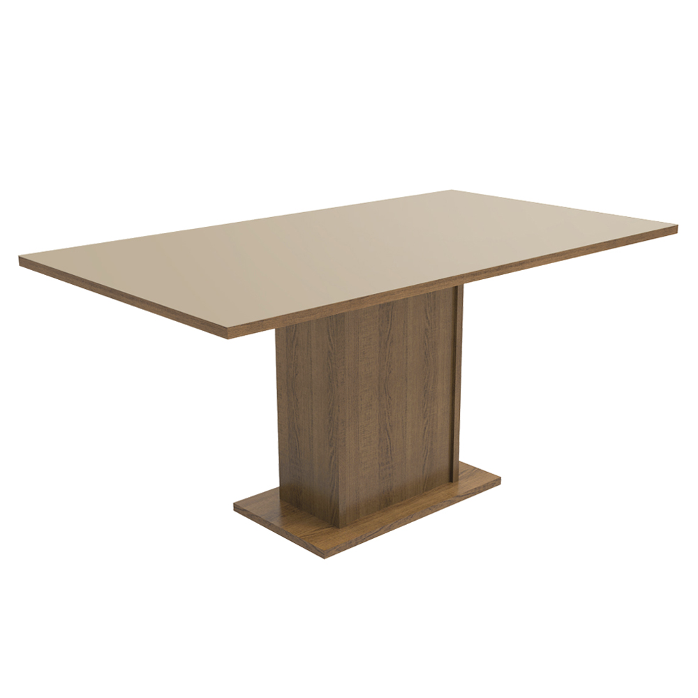 Juego de Comedor Augusta con 6 Sillas Crema/Marrón/Beige