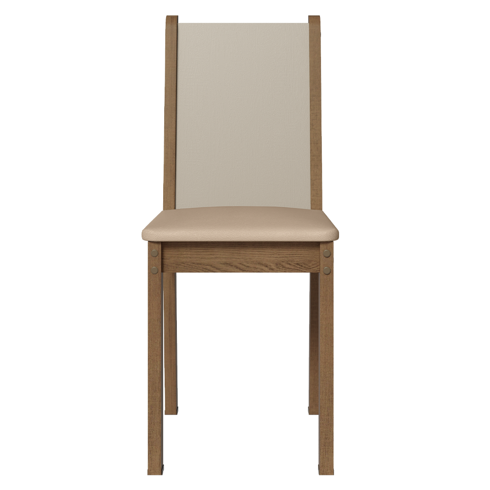 Juego de Comedor Marisa con 8 Sillas Marrón/Crema/Beige