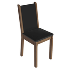 Juego de Comedor Justine con 8 Sillas - Tablero de Madera y Cristal Marrón/Negro