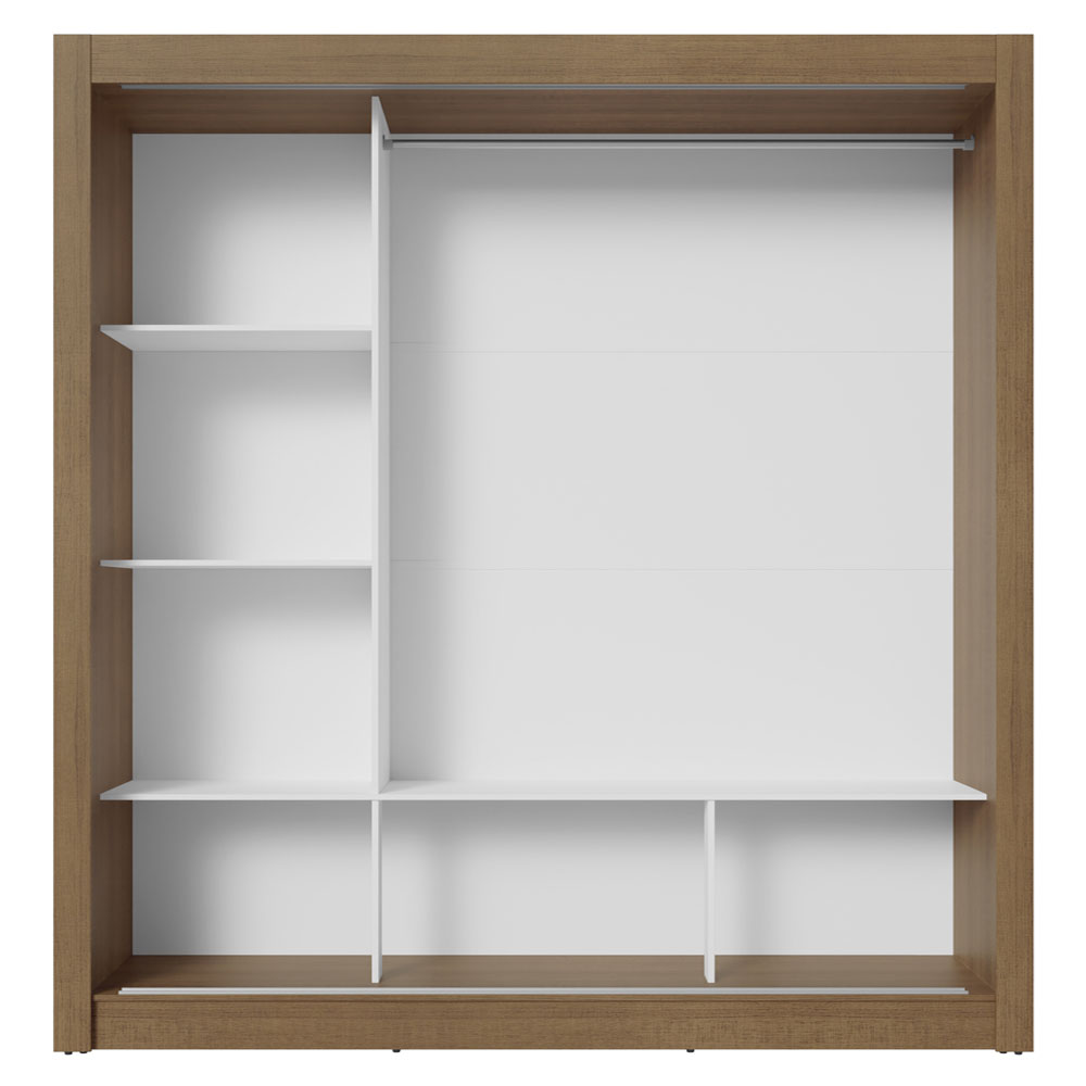 Clóset Monaco 3 Puertas Corredizas 2 Espejos Marrón 170 cm x 205 cm x 51 cm