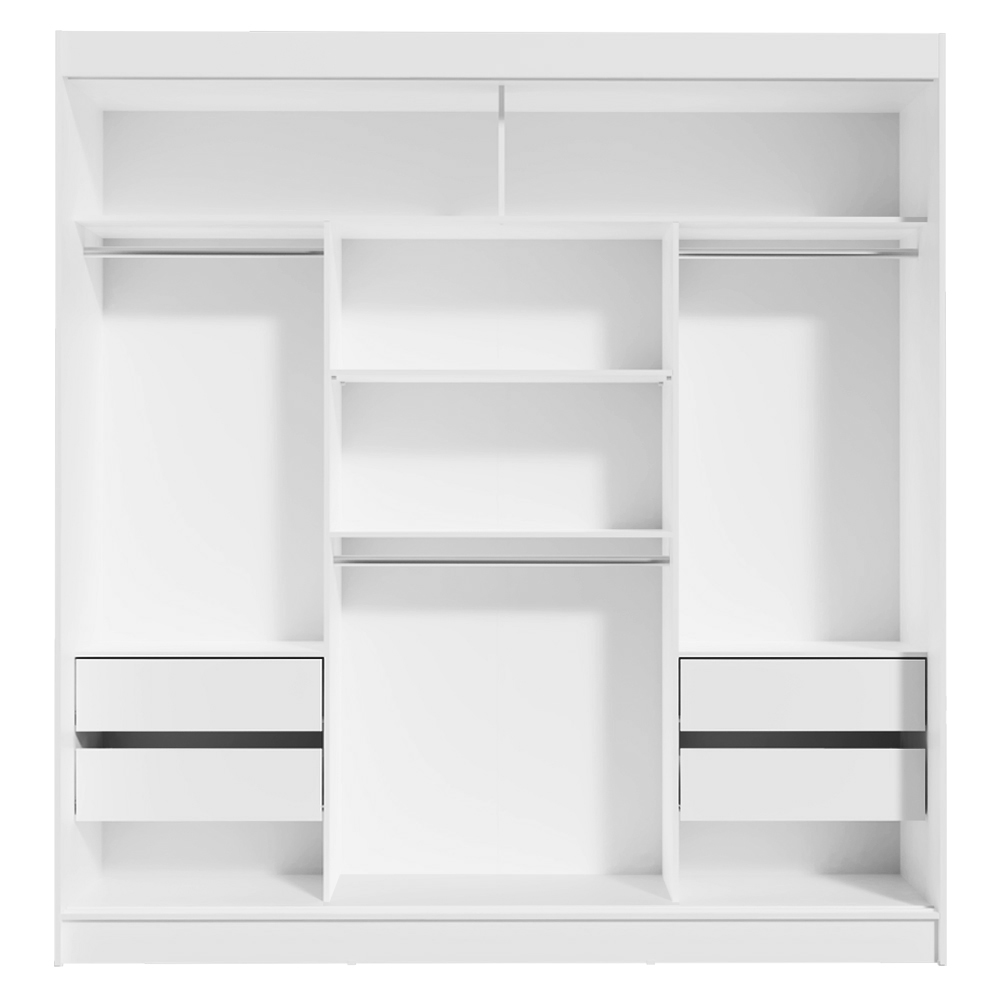 Clóset Reno 3 Puertas Corredizas 2 Espejos Blanco/Negro 180 cm x 205 cm x 54 cm