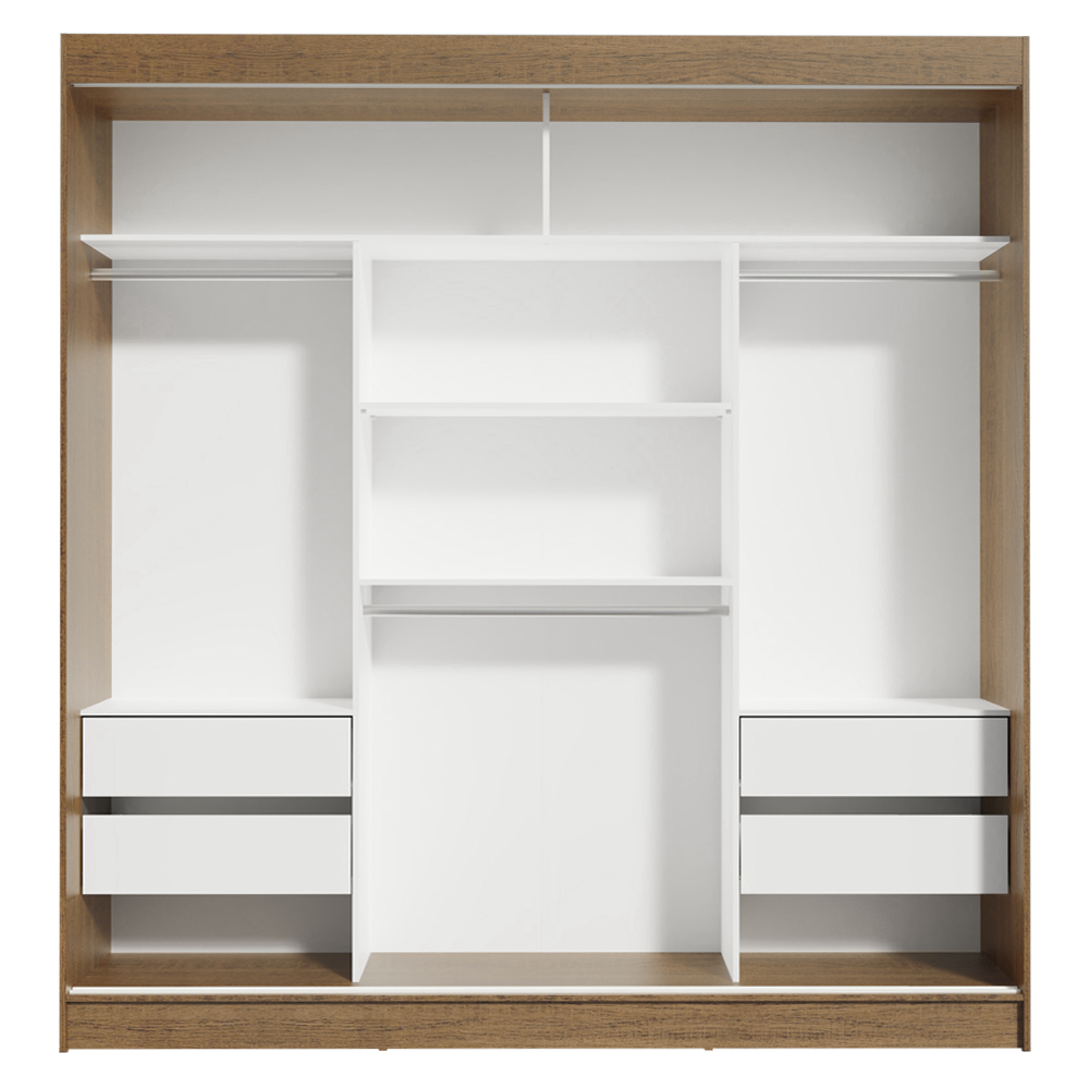 Clóset Reno 3 Puertas Corredizas 2 Espejos Marrón/Negro 180 cm x 205 cm x 54 cm