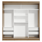 Clóset Reno 3 Puertas Corredizas 2 Espejos Marrón/Negro 180 cm x 205 cm x 54 cm