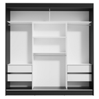Clóset Reno 3 Puertas Corredizas 1 Espejo Negro/Marrón 180 cm x 205 cm x 54 cm