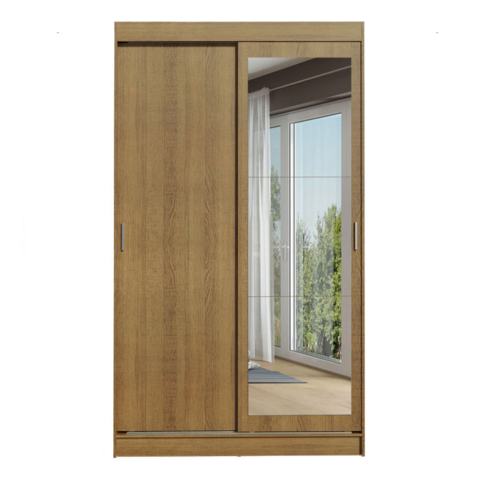 Clóset Tokio 2 Puertas Corredizas 1 Espejo Marrón 218 cm x 109 cm x 54 cm