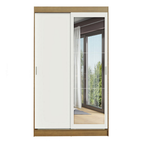 Clóset Tokio 2 Puertas Corredizas 2 Cajones Marrón/Blanco 218 cm x 109 cm x 54 cm