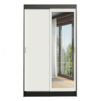 Clóset Tokio 2 Puertas Corredizas 1 Espejo Negro/Blanco 218 cm x 109 cm x 54 cm