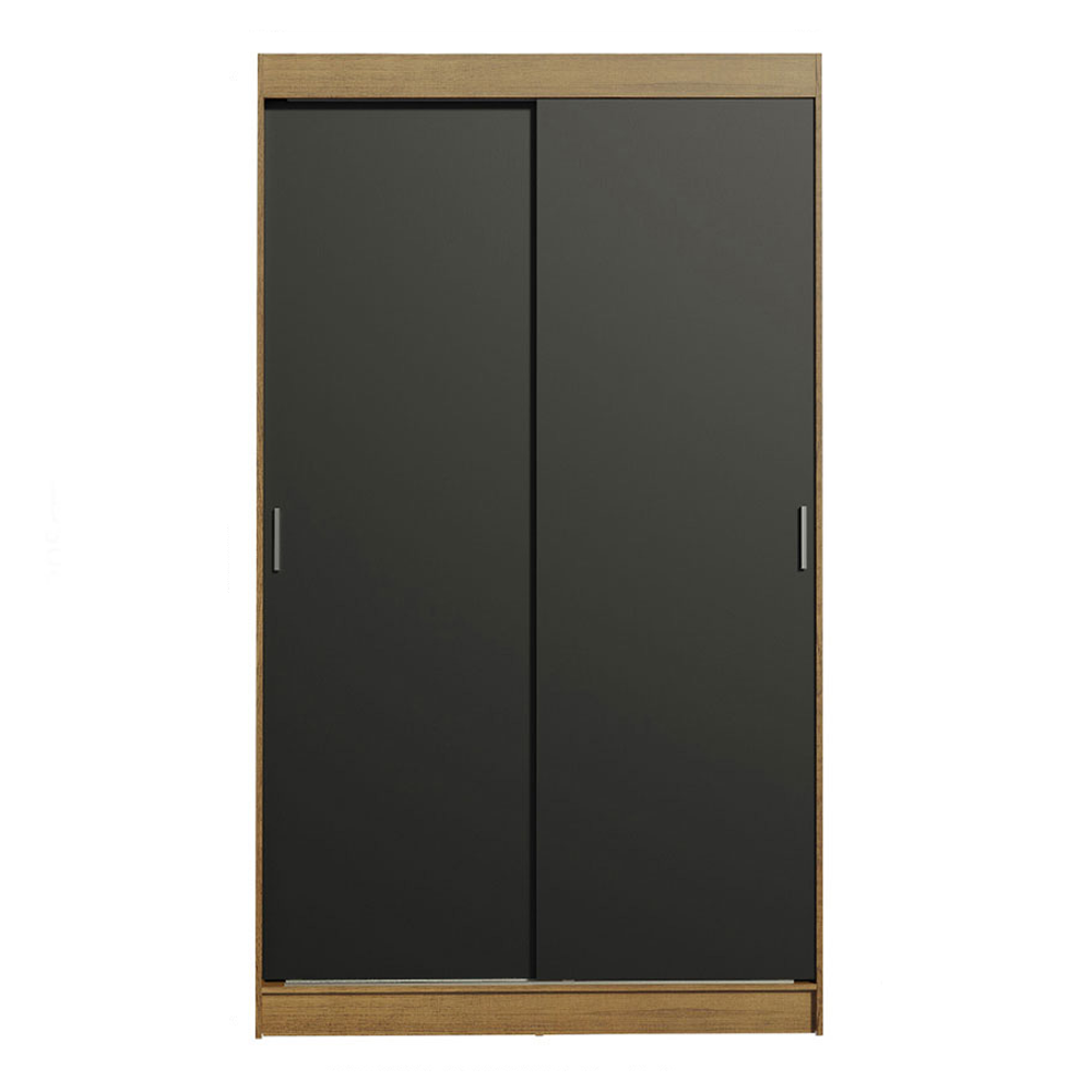 Clóset Tokio 2 Puertas Corredizas 2 Cajones Marrón/Negro 218 cm x 109 cm x 54 cm