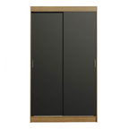 Clóset Tokio 2 Puertas Corredizas 2 Cajones Marrón/Negro 218 cm x 109 cm x 54 cm