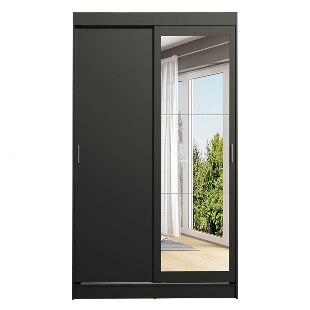 Clóset Tokio 2 Puertas Corredizas 1 Espejo Negro 218 cm x 109 cm x 54 cm