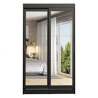 Clóset Tokio 2 Puertas Corredizas con Espejos Negro 218 cm x 109 cm x 54 cm