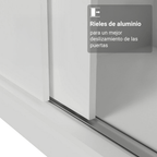 Closet Max 2 Puertas Corredizas con Espejos Blanco 183 cm x 119 cm x 54 cm
