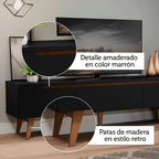 Centro de Entretenimiento Mesa para TV Reims Hasta 75 Pulgadas Negro