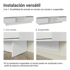 Centro de Entretenimiento Mesa para TV Glamy Hasta 80 Plgdas