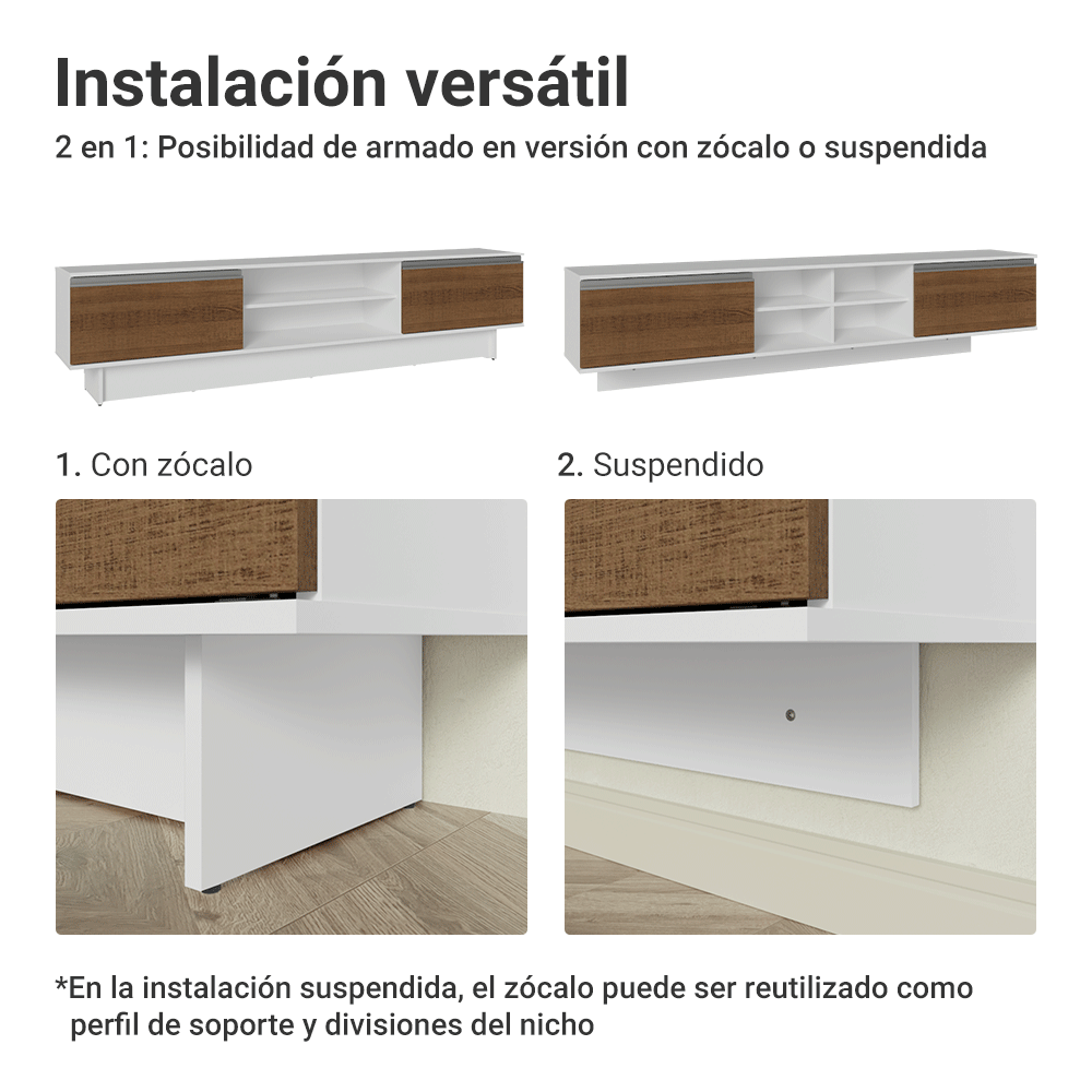 Centro de Entretenimiento Mesa para TV Glamy Hasta 80 Pulgds