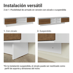 Centro Entretenimiento para TV Suspenso Glamy Hasta 80 Plgds