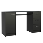 Escritorio de Oficina 136 cm Alaska 1 Puerta 3 Cajones Negro Madesa