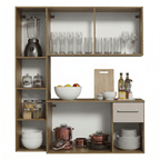 Cocina Compacta Elevada Easy 120 cm con Encimera Marrón/Crema Madesa