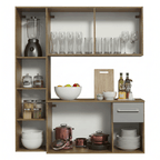 Cocina Compacta Elevada Easy 1.20 m con Encimera MarrónGris
