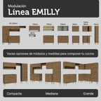 Cocina Integral Emilly Top 2.30 Metros Marrón