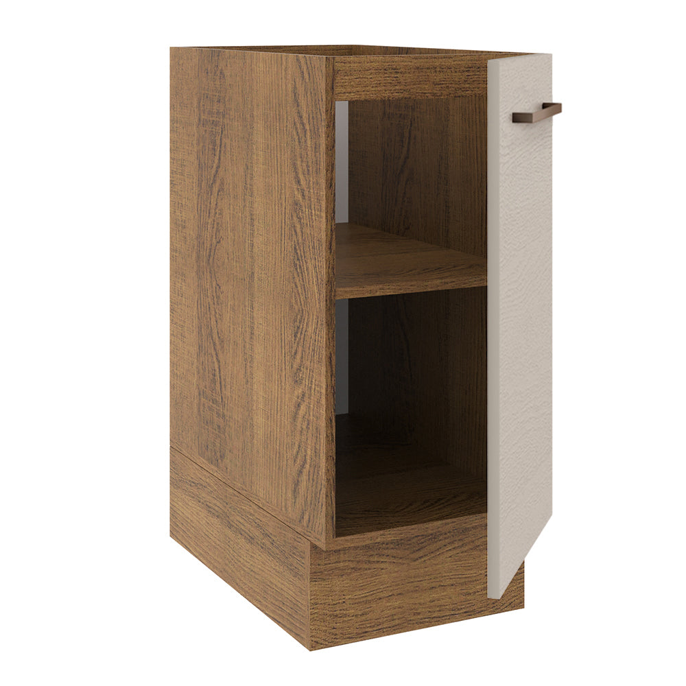 Mueble de Cocina Bajo Agata 1 Puerta 35 cm x 60 cm sin Encimera Marrón/Crema