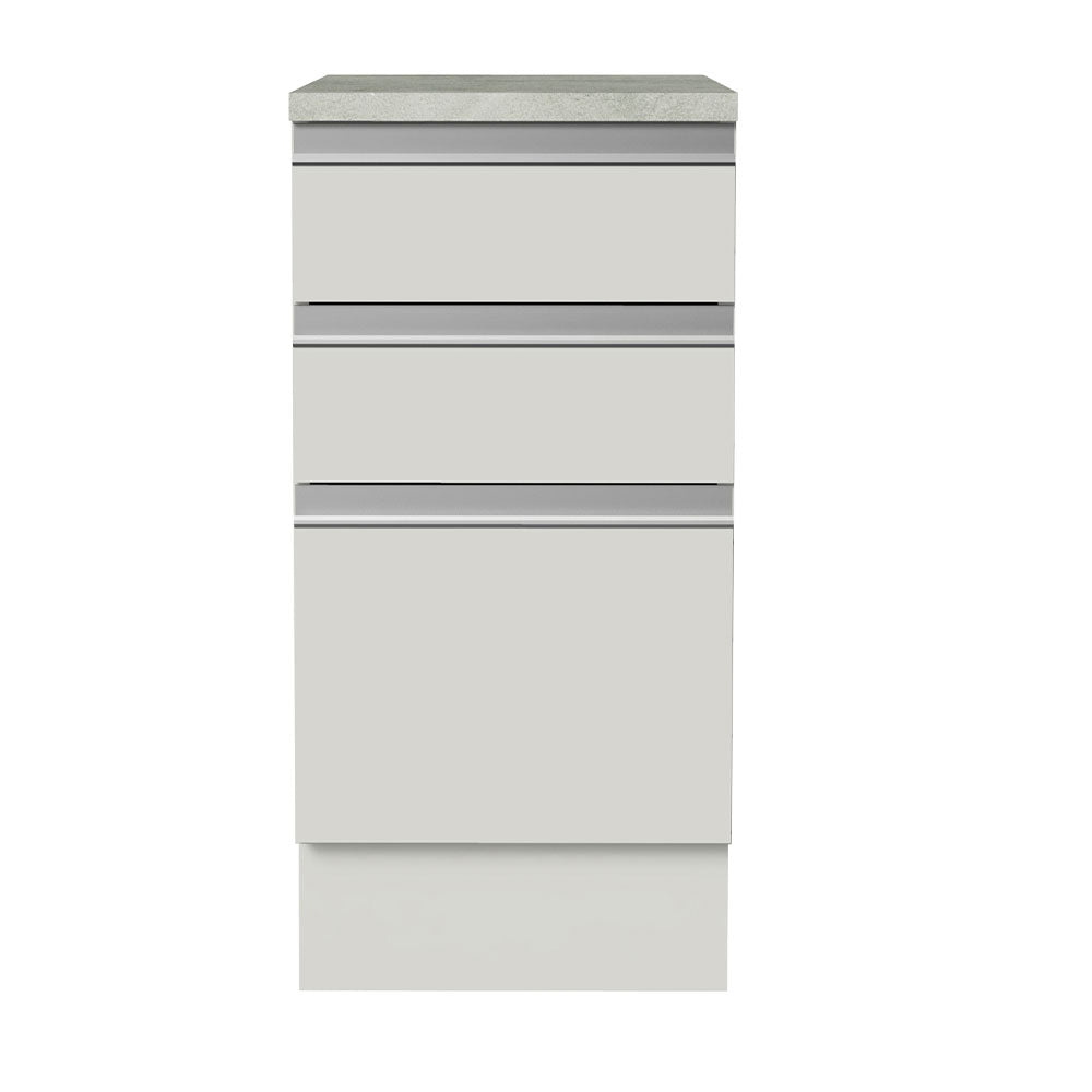 Mueble de Cocina Bajo Glamy 3 Cajones 40 cm x 60 cm con Encimera Blanco