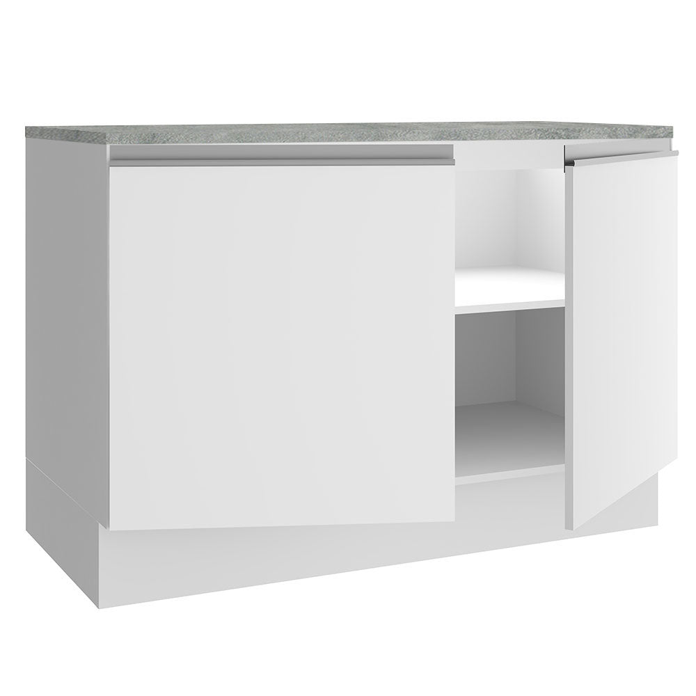 Mueble de Cocina Bajo Glamy 1.20 m 2 Puertas con Encimera Blanco