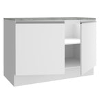 Mueble de Cocina Bajo Glamy 1.20 m 2 Puertas con Encimera Blanco