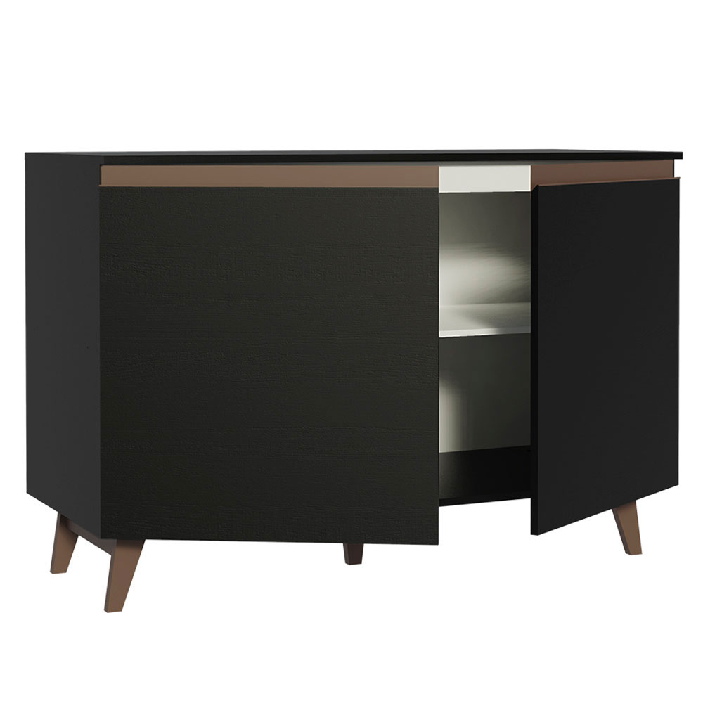 Mueble de Cocina Bajo Reims 1.20 Metros 2 Puertas con Encimera Negro