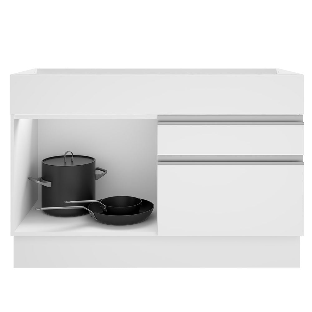Mueble de Cocina Bajo Glamy 1.20 m 1 Puerta 2 Cajones Blanco