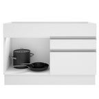 Mueble de Cocina Bajo Glamy 1.20 m 1 Puerta 2 Cajones Blanco