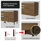Mueble de Cocina Bajo Glamy 1.50 m 2 Prts 2 Cajones con Mesón de Acero