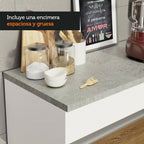 Mueble de Cocina Bajo Glamy 1.50 m 2 Puertas 2 Cajones con Encimera Blanco/Marrón